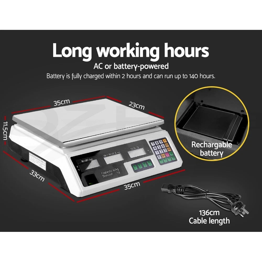 Emajin 40KG Digital Kitchen Scale Electronic Weighing Shop Market Commercial LCD