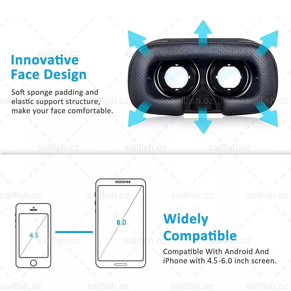 Virtual Reality 3D VR Glasses Headset Box Helmet for Phone and Android phone