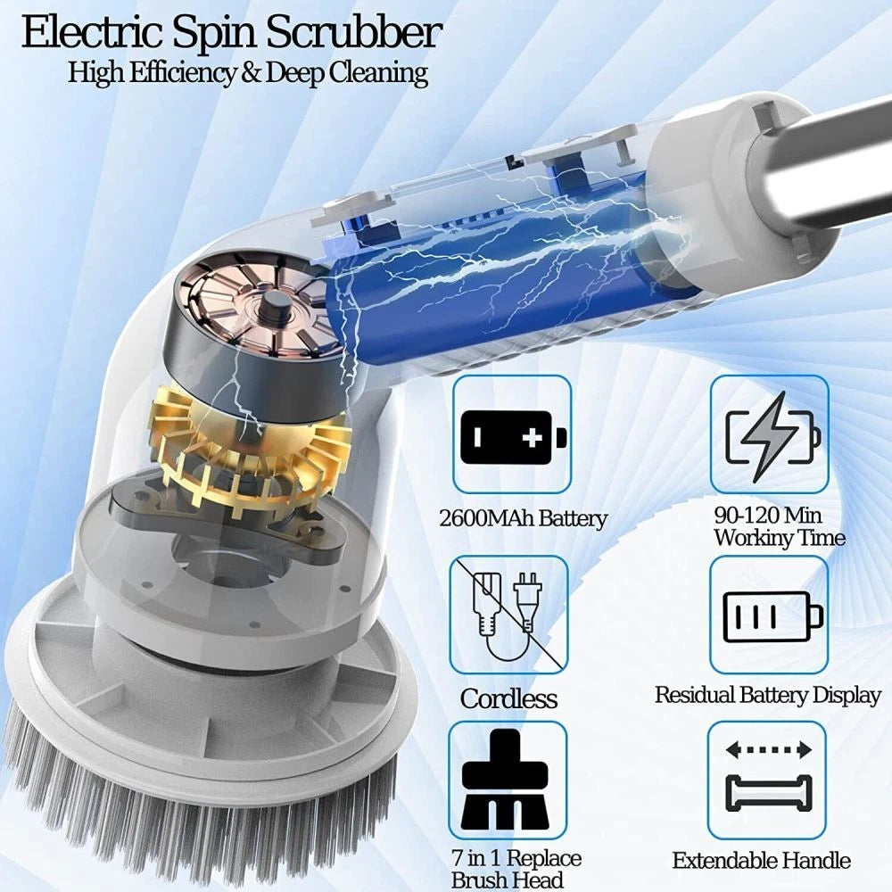 Electric Spin Scrubber Turbo Scrub Cleaning Brush Cordless Chargeable Bathroom