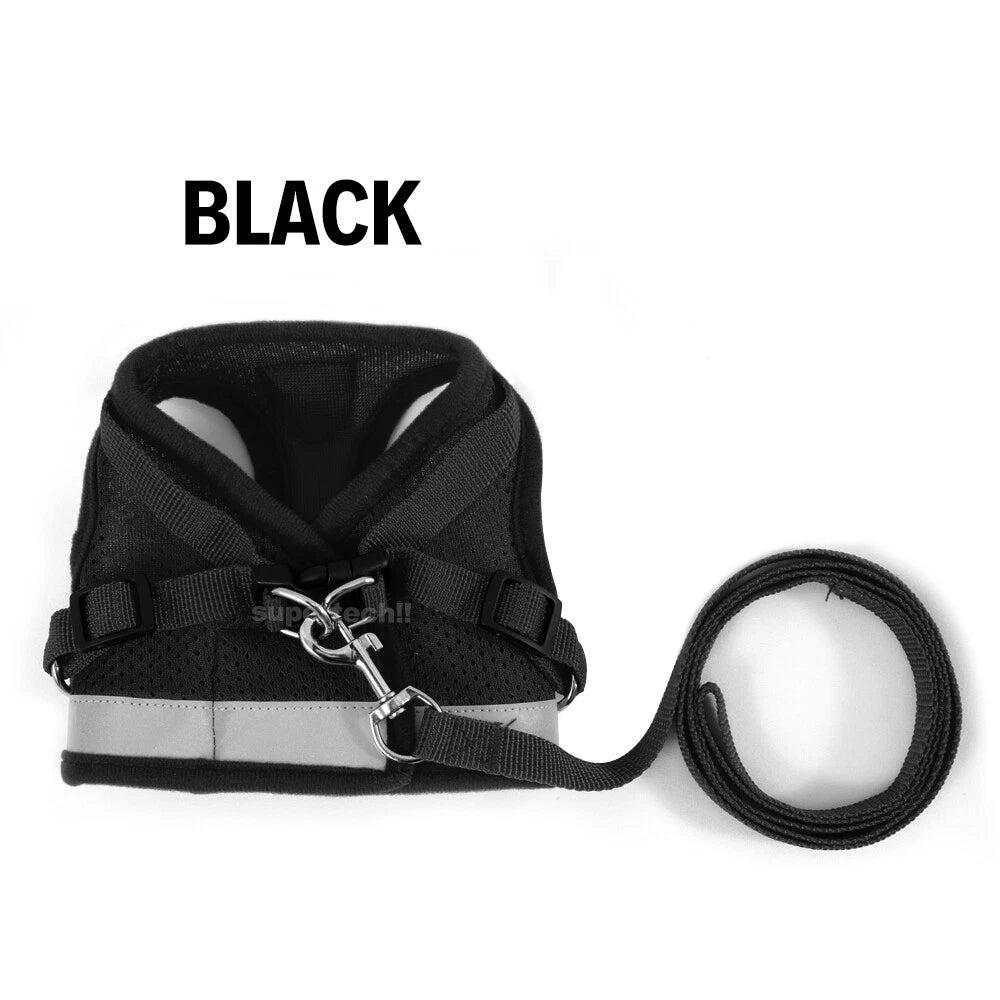 Kitten Dog Cat Harness Walking  Vest Lead Leash Collar Pet Vest Mesh Adjustable