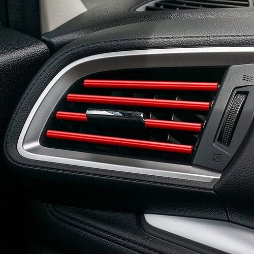 20PCS Red Car Air Conditioner Outlet Vent Decorative Strip Accessories