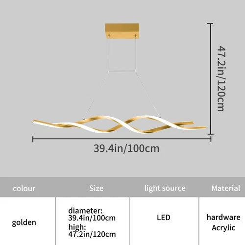 Geometric Pendant Lights Dining Room LED Chandelier w/ Remote for Kitchen Island