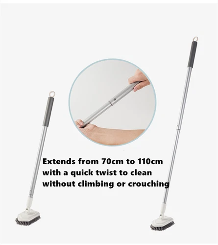 Adjustable Long Handle Floor Brush Cleaning Brush for Tub Tiles Glass Walls