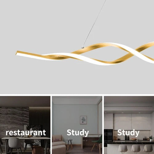 Geometric Pendant Lights Dining Room LED Chandelier w/ Remote for Kitchen Island