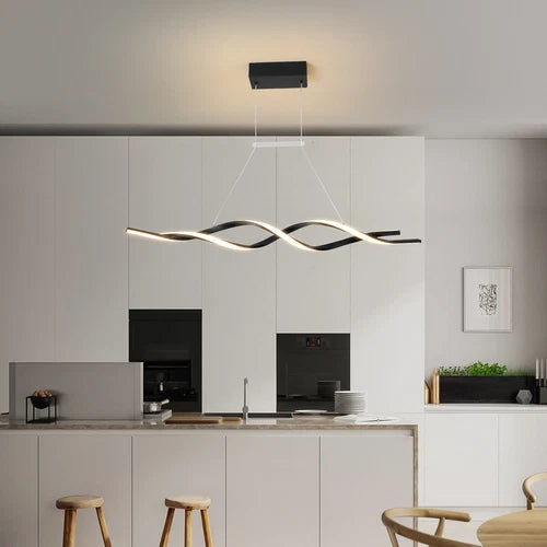 Geometric Pendant Lights Dining Room LED Chandelier w/ Remote for Kitchen Island