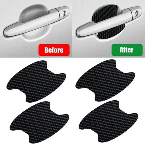 4pcs Car Door Handle 3D Carbon Fiber Anti Scratch Protector Film Cover Sticker