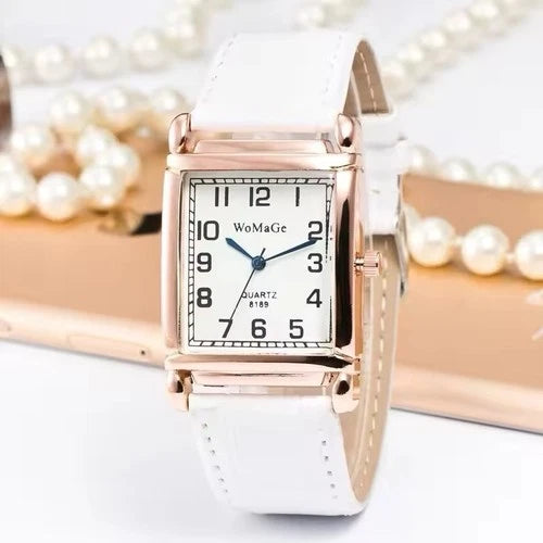 Luxury Rose Gold Ladies Quartz Watch - Fashion Women Leather Wristwatch Style