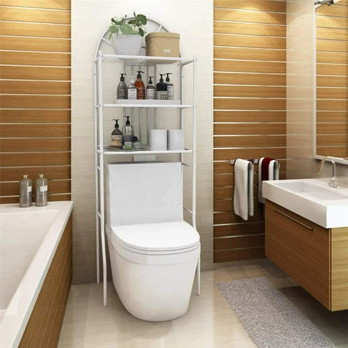 3 Tiers Bathroom Rack Shelf Over Toilet Storage Cabinet Paper Holder Organizer