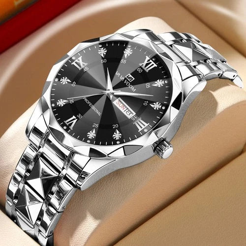 Men's Luxury Watches Stainless Steel Waterproof Quartz Business Wrist Watch