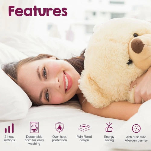 LUXOR Fully Fitted Washable Non Woven Electric Blanket Heated Pad S/KS/D/Q/K