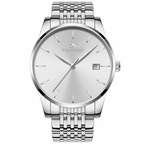 Fashion Men's Watches Stainless Steel Date Waterproof Sport Quartz Wristwatch