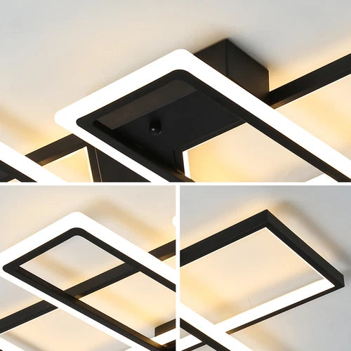 Modern Minimalist LED Flush Mount Ceiling Light with Remote for Bedroom Dining
