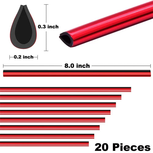 20PCS Red Car Air Conditioner Outlet Vent Decorative Strip Accessories