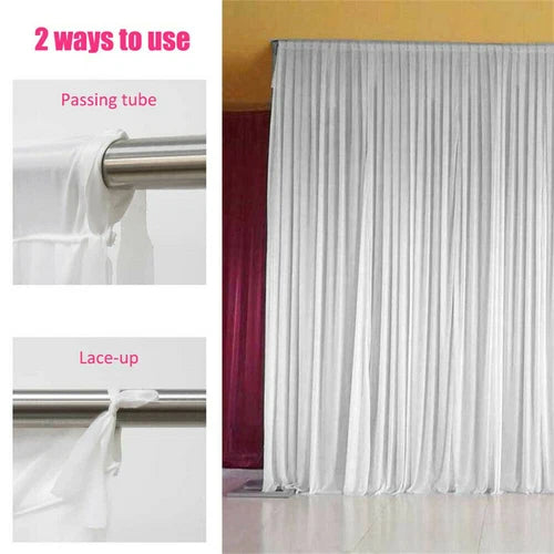 3m 6m White Stage Background Drape Soft Curtains Wedding Birthday Party Photogra