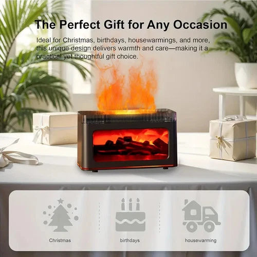 USB Ultrasonic Aroma Air Humidifier Flame Light Purifier Essential Oil Diffuser