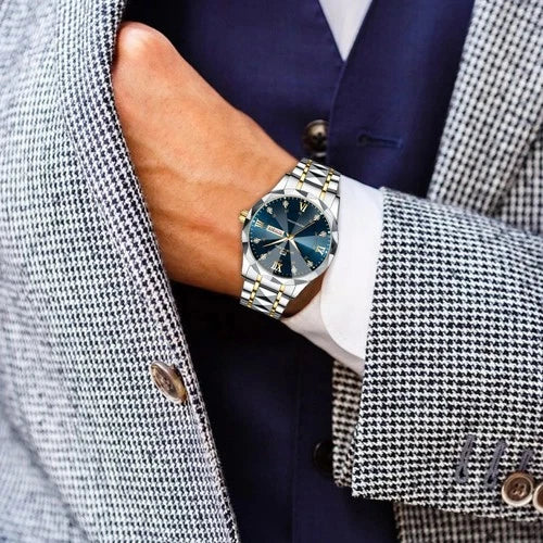 Men's Luxury Watches Stainless Steel Waterproof Quartz Business Wrist Watch