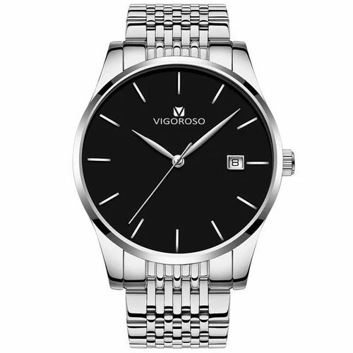 Fashion Men's Watches Stainless Steel Date Waterproof Sport Quartz Wristwatch