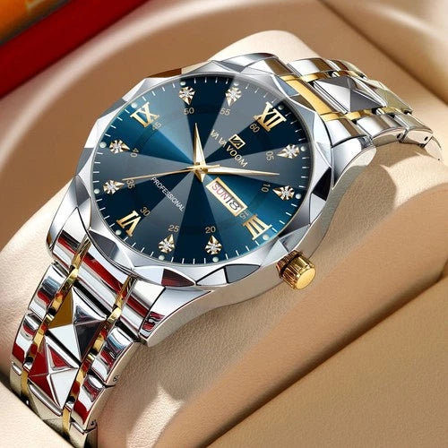 Men's Luxury Watches Stainless Steel Waterproof Quartz Business Wrist Watch