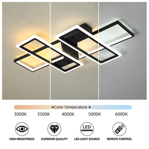Modern Minimalist LED Flush Mount Ceiling Light with Remote for Bedroom Dining