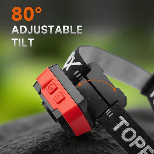 TOPEX Headlamp Rechargeable Head Torch 1000 Lumens Motion Sensor Control
