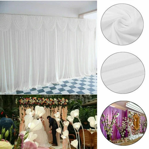 3m 6m White Stage Background Drape Soft Curtains Wedding Birthday Party Photogra