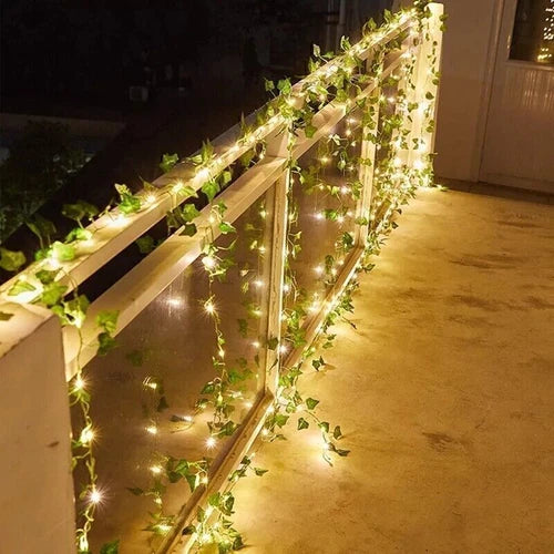 10M 100 LED Solar Powered Ivy Vine Fairy String Lights Garden Outdoor Wall Light