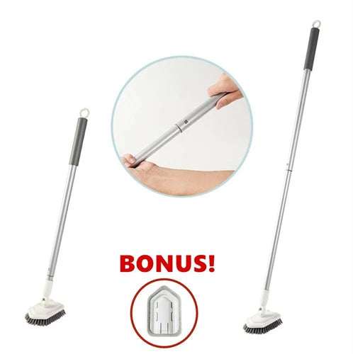 Adjustable Long Handle Floor Brush Cleaning Brush for Tub Tiles Glass Walls