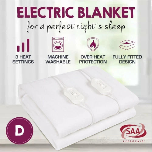 LUXOR Fully Fitted Washable Non Woven Electric Blanket Heated Pad S/KS/D/Q/K