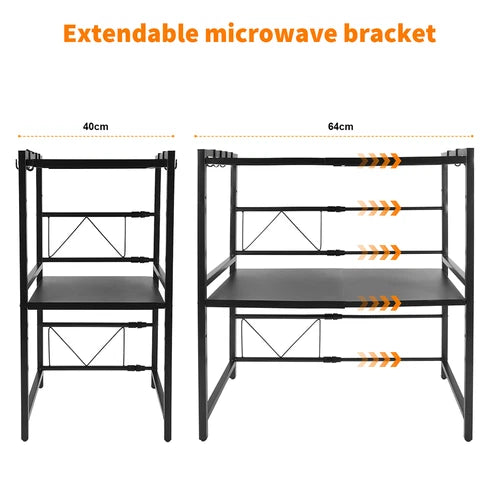 3 Tier Microwave Shelf Kitchen Adjustable Oven Storage Rack Stand Cabinet Holder