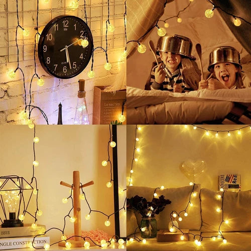 100/200LED Solar Globe String Lights Fairy Outdoor Festoon Party Garden Decor