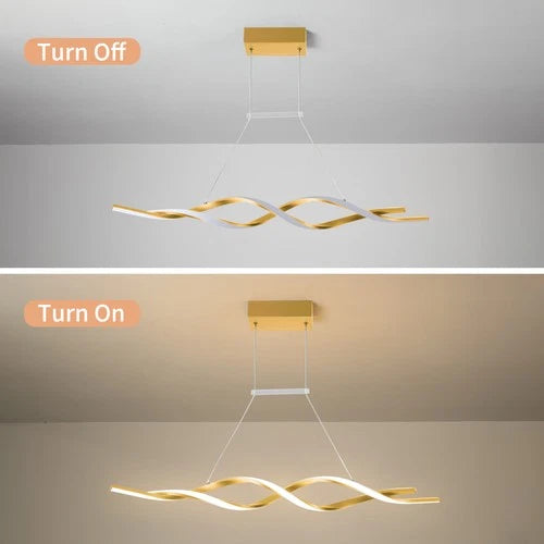 Geometric Pendant Lights Dining Room LED Chandelier w/ Remote for Kitchen Island
