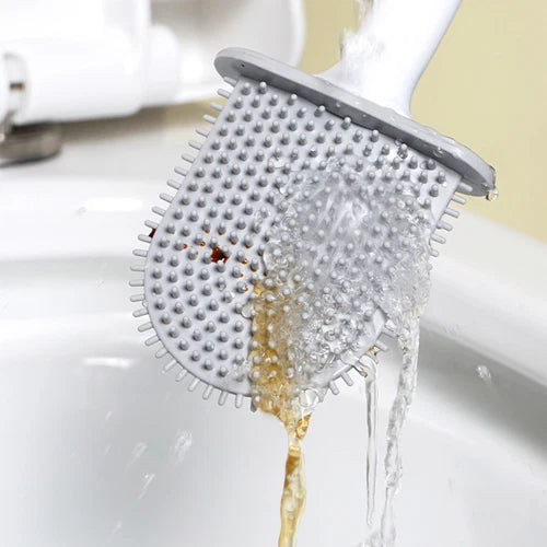 Bathroom Silicone Bristles Toilet Brush with Holder Creative Cleaning Brush Set