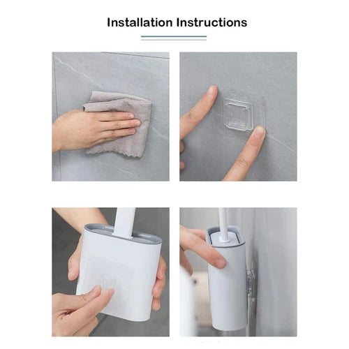 Bathroom Silicone Bristles Toilet Brush with Holder Creative Cleaning Brush Set