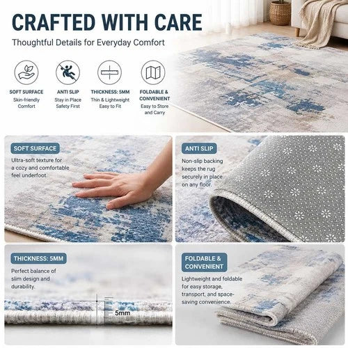 Modern Abstract Area Rug Soft No Slip Floor Carpet Living Room Bedroom Large Mat
