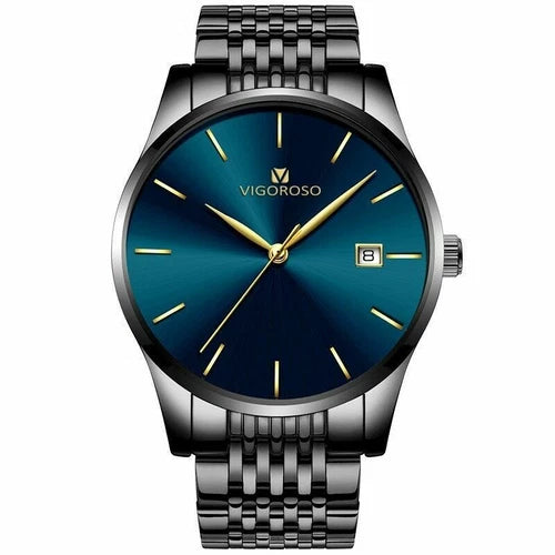 Fashion Men's Watches Stainless Steel Date Waterproof Sport Quartz Wristwatch