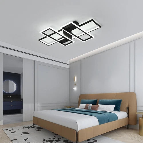 Modern Minimalist LED Flush Mount Ceiling Light with Remote for Bedroom Dining