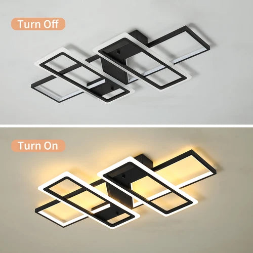 Modern Minimalist LED Flush Mount Ceiling Light with Remote for Bedroom Dining