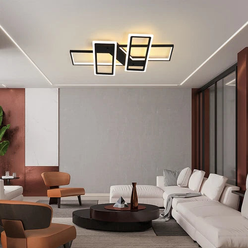Modern Minimalist LED Flush Mount Ceiling Light with Remote for Bedroom Dining