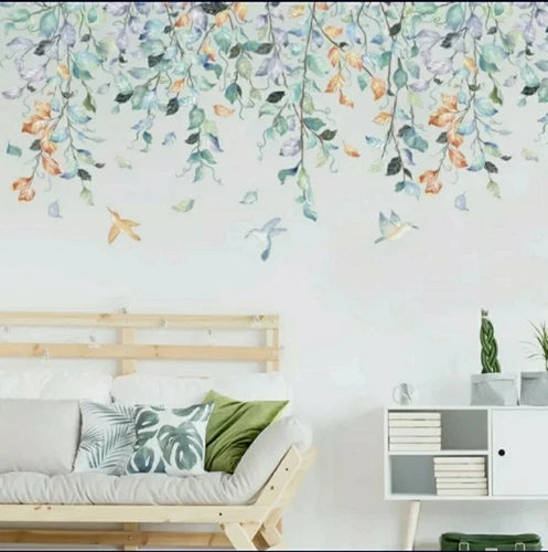 Tropical Colorful Flower Wall Sticker Nursery Wall Decal Home Decor Removable