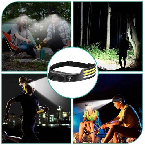 1-5x COB Headlamp Night Buddy LED Motion Sensor Head Torch Headlight Waterproof