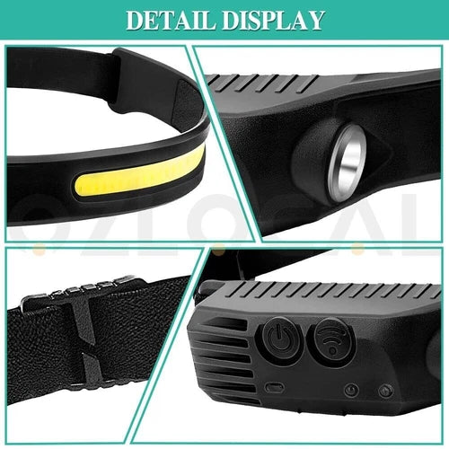 1-5x COB Headlamp Night Buddy LED Motion Sensor Head Torch Headlight Waterproof