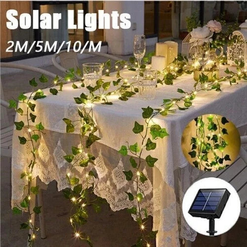 10M 100 LED Solar Powered Ivy Vine Fairy String Lights Garden Outdoor Wall Light