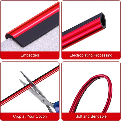 20PCS Red Car Air Conditioner Outlet Vent Decorative Strip Accessories