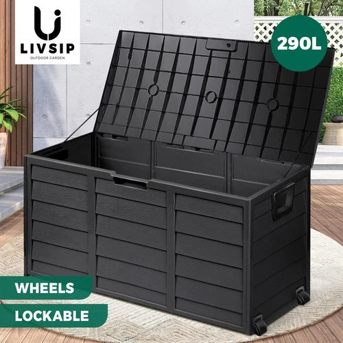 Livsip Outdoor Storage Box Container Garden Shed Toys Tool Chest Indoor Outdoor