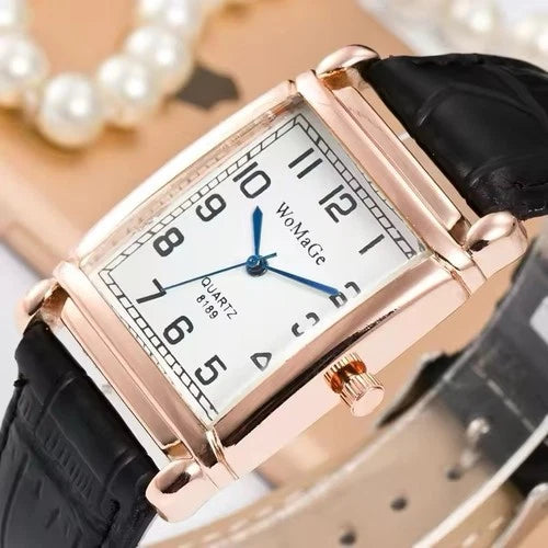 Luxury Rose Gold Ladies Quartz Watch - Fashion Women Leather Wristwatch Style