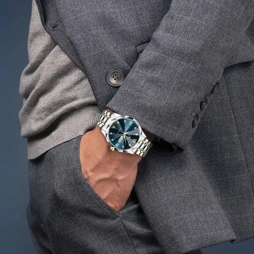 Men's Luxury Watches Stainless Steel Waterproof Quartz Business Wrist Watch