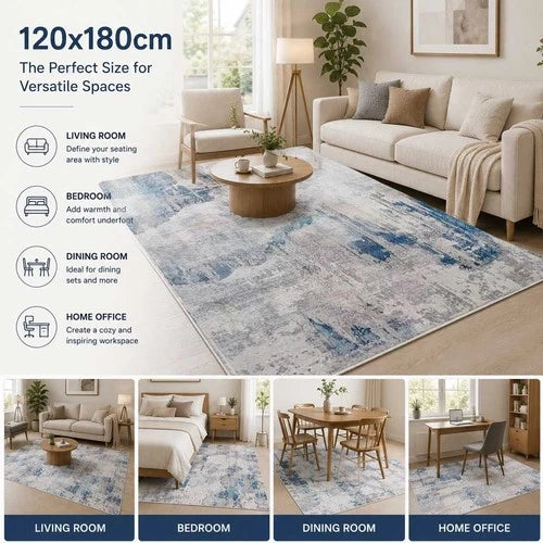 Modern Abstract Area Rug Soft No Slip Floor Carpet Living Room Bedroom Large Mat