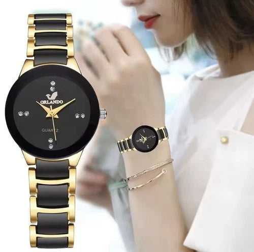 Fashion Rhinestone Women's Luxury Watch Stainless Steel Band Quartz Watches