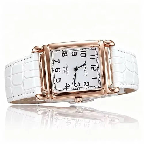 Luxury Rose Gold Ladies Quartz Watch - Fashion Women Leather Wristwatch Style