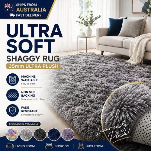Large Fluffy Shaggy Area Rug Soft Mat Floor Carpet Living Room Bedroom Non Slip
